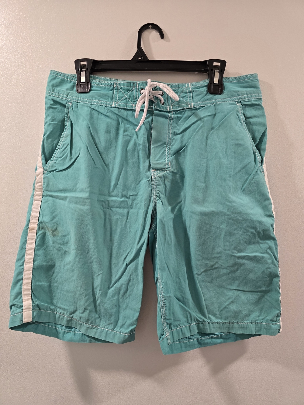 Arizona Jean Company Teal Swim Trunks with White Side Stripe